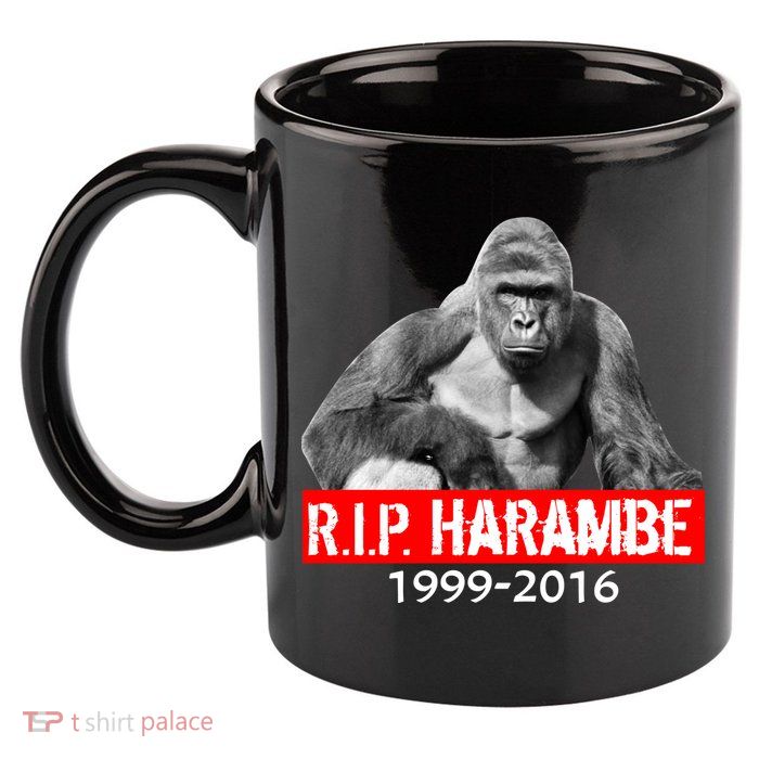 RIP Harambe Gorilla Cincinnati Zoo 11oz C Handle Ceramic Mug