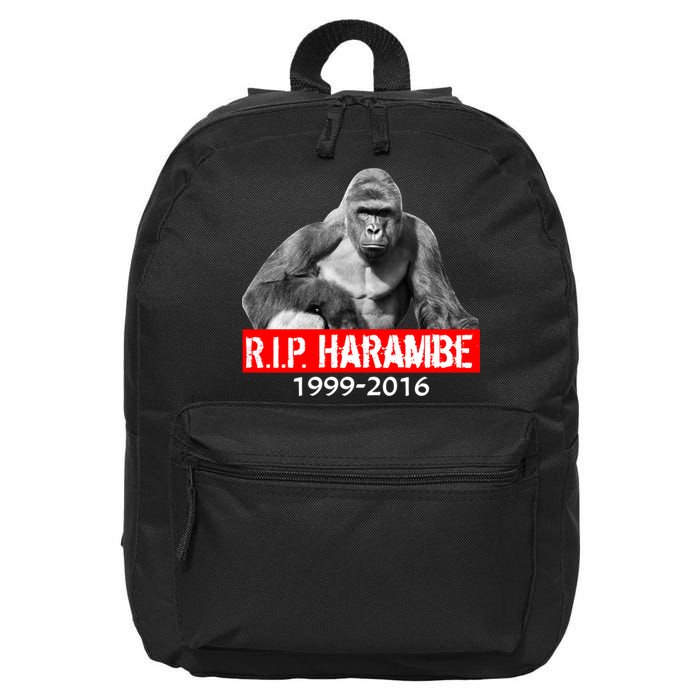 RIP Harambe Gorilla Cincinnati Zoo 16 in Basic Backpack