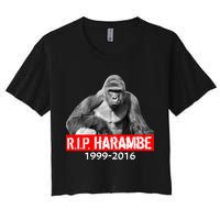 RIP Harambe Gorilla Cincinnati Zoo Women's Crop Top Tee