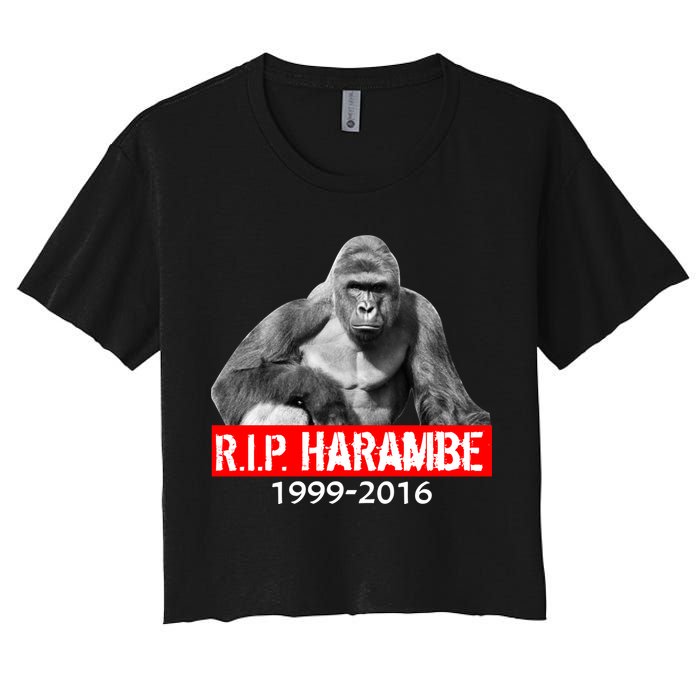 RIP Harambe Gorilla Cincinnati Zoo Women's Crop Top Tee
