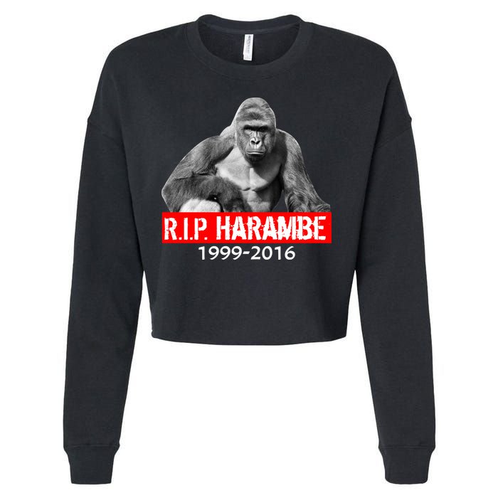 RIP Harambe Gorilla Cincinnati Zoo Cropped Pullover Crew