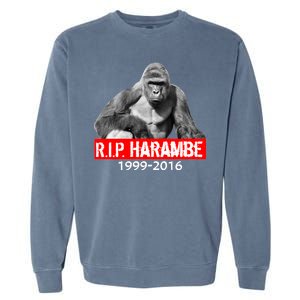 RIP Harambe Gorilla Cincinnati Zoo Garment-Dyed Sweatshirt