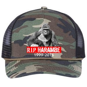 RIP Harambe Gorilla Cincinnati Zoo Retro Rope Trucker Hat Cap