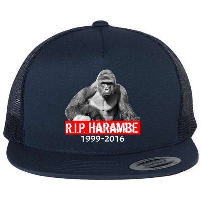 RIP Harambe Gorilla Cincinnati Zoo Flat Bill Trucker Hat