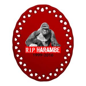 RIP Harambe Gorilla Cincinnati Zoo Ceramic Oval Ornament