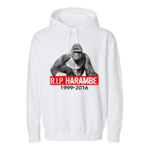 RIP Harambe Gorilla Cincinnati Zoo Garment-Dyed Fleece Hoodie