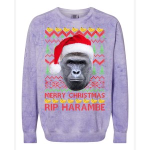 RIP Harambe Merry Ugly Christmas Sweater Colorblast Crewneck Sweatshirt