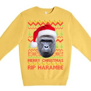 RIP Harambe Merry Ugly Christmas Sweater Premium Crewneck Sweatshirt