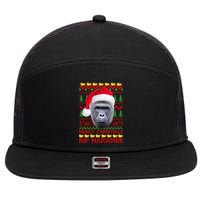 RIP Harambe Merry Ugly Christmas Sweater 7 Panel Mesh Trucker Snapback Hat