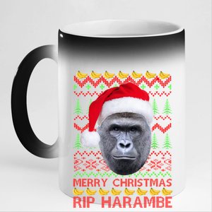 RIP Harambe Merry Ugly Christmas Sweater 11oz Black Color Changing Mug