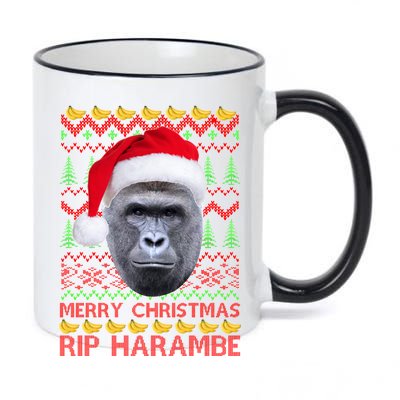 RIP Harambe Merry Ugly Christmas Sweater 11oz Black Color Changing Mug