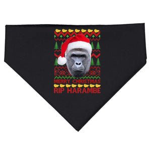 RIP Harambe Merry Ugly Christmas Sweater USA-Made Doggie Bandana