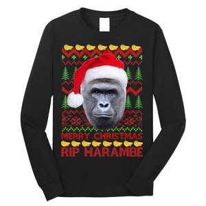 RIP Harambe Merry Ugly Christmas Sweater Long Sleeve Shirt