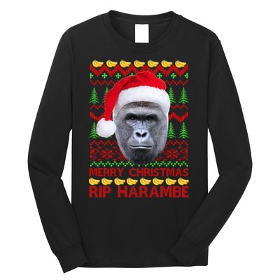 RIP Harambe Merry Ugly Christmas Sweater Long Sleeve Shirt