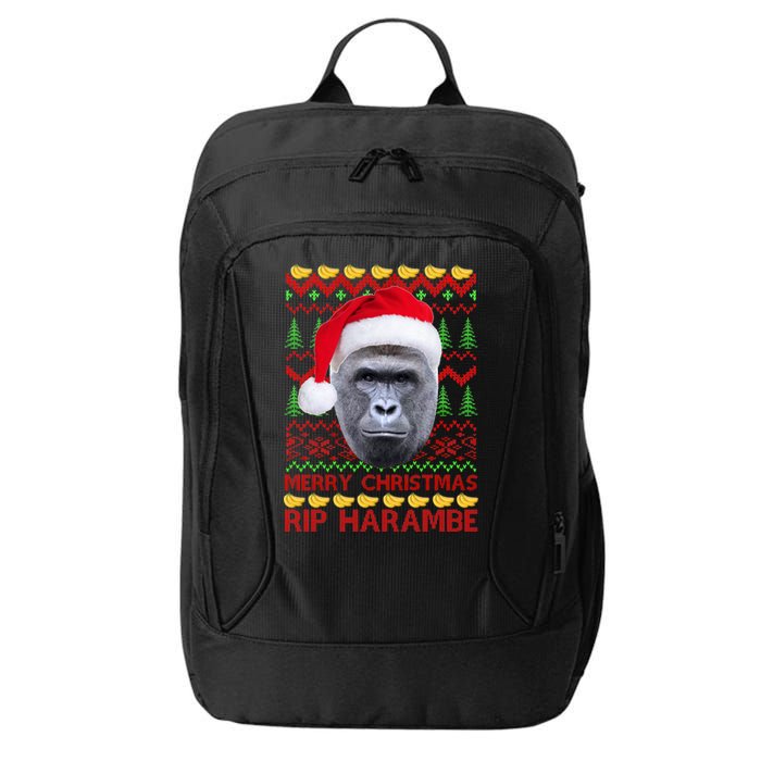 RIP Harambe Merry Ugly Christmas Sweater City Backpack