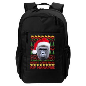 RIP Harambe Merry Ugly Christmas Sweater Daily Commute Backpack