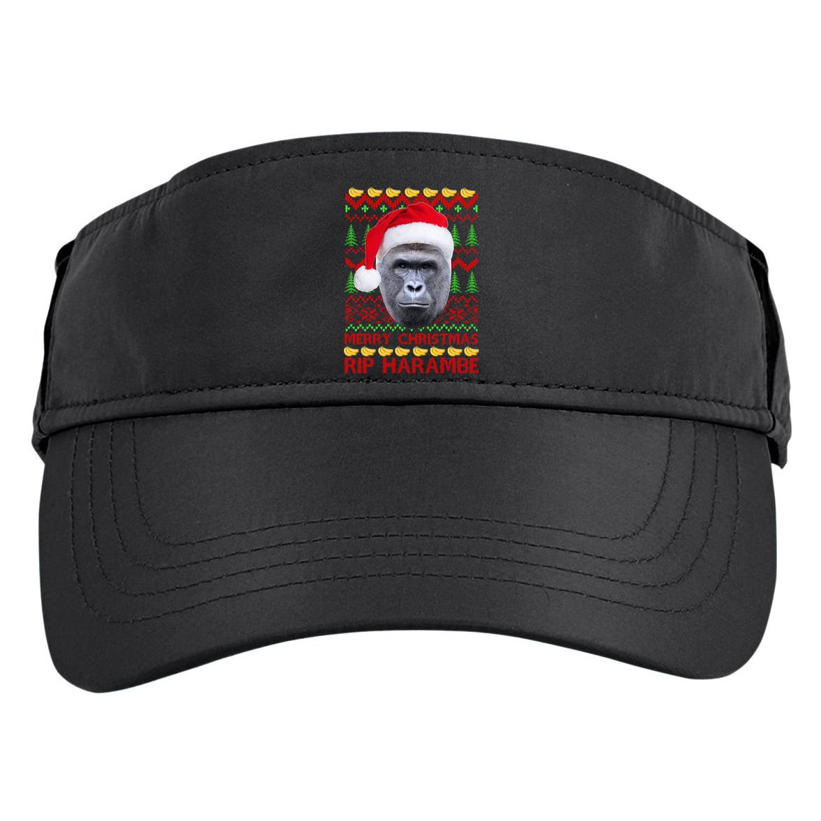RIP Harambe Merry Ugly Christmas Sweater Adult Drive Performance Visor