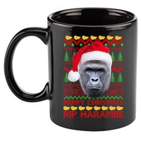 RIP Harambe Merry Ugly Christmas Sweater 11oz C Handle Ceramic Mug