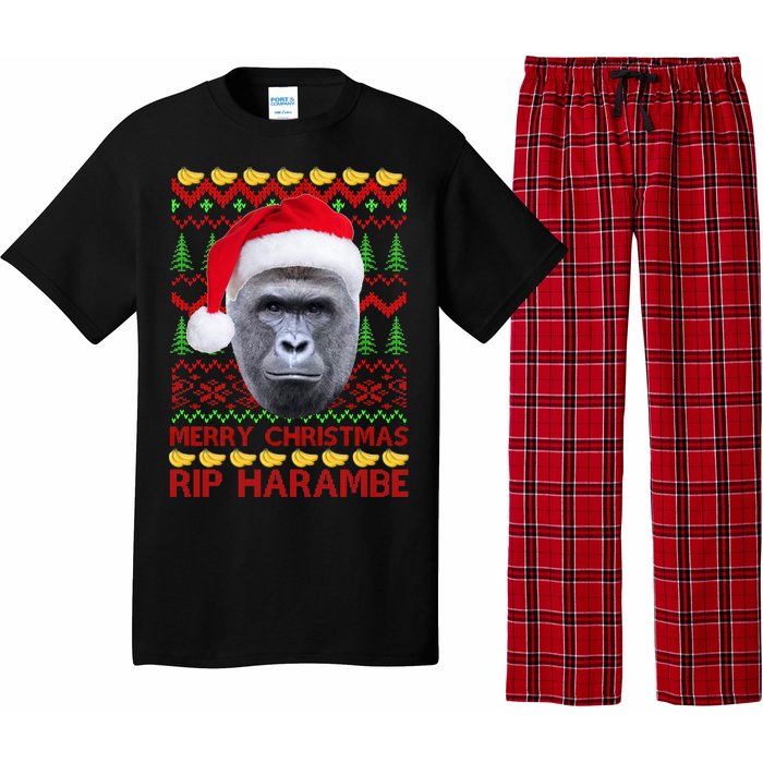 RIP Harambe Merry Ugly Christmas Sweater Pajama Set