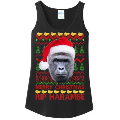 RIP Harambe Merry Ugly Christmas Sweater Ladies Essential Tank