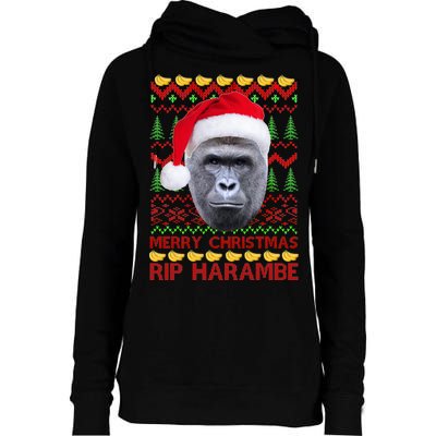 RIP Harambe Merry Ugly Christmas Sweater Womens Funnel Neck Pullover Hood