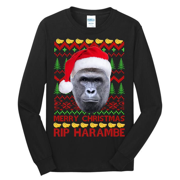 RIP Harambe Merry Ugly Christmas Sweater Tall Long Sleeve T-Shirt