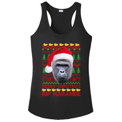 RIP Harambe Merry Ugly Christmas Sweater Ladies PosiCharge Competitor Racerback Tank