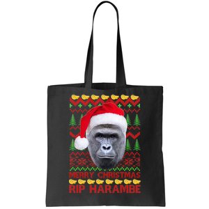 RIP Harambe Merry Ugly Christmas Sweater Tote Bag