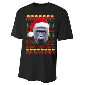 RIP Harambe Merry Ugly Christmas Sweater Performance Sprint T-Shirt