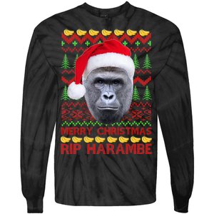 RIP Harambe Merry Ugly Christmas Sweater Tie-Dye Long Sleeve Shirt