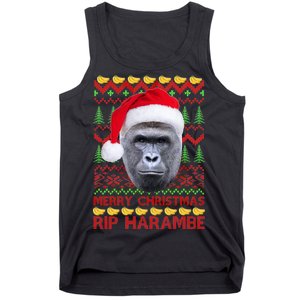 RIP Harambe Merry Ugly Christmas Sweater Tank Top