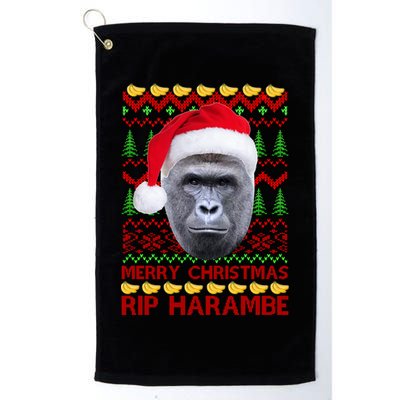 RIP Harambe Merry Ugly Christmas Sweater Golf Towel