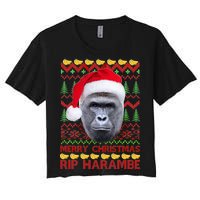 RIP Harambe Merry Ugly Christmas Sweater Women's Crop Top Tee