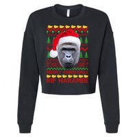 RIP Harambe Merry Ugly Christmas Sweater Cropped Pullover Crew