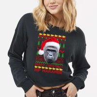 RIP Harambe Merry Ugly Christmas Sweater Cropped Pullover Crew