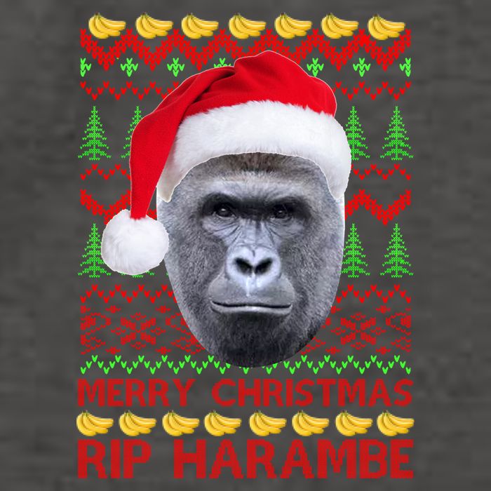 RIP Harambe Merry Ugly Christmas Sweater Vector Backpack