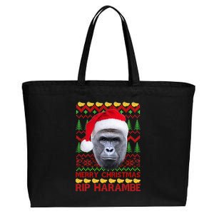 RIP Harambe Merry Ugly Christmas Sweater Cotton Canvas Jumbo Tote