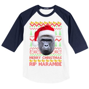 RIP Harambe Merry Ugly Christmas Sweater Baseball Sleeve Shirt