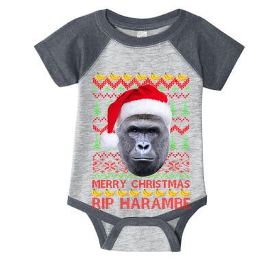 RIP Harambe Merry Ugly Christmas Sweater Infant Baby Jersey Bodysuit