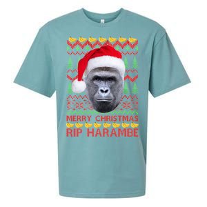 RIP Harambe Merry Ugly Christmas Sweater Sueded Cloud Jersey T-Shirt