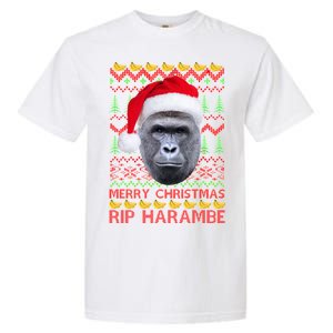 RIP Harambe Merry Ugly Christmas Sweater Garment-Dyed Heavyweight T-Shirt