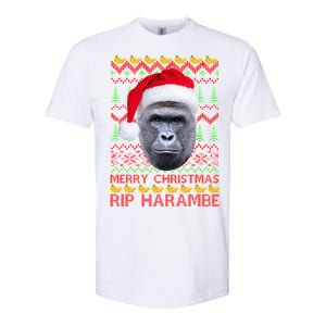 RIP Harambe Merry Ugly Christmas Sweater Softstyle CVC T-Shirt