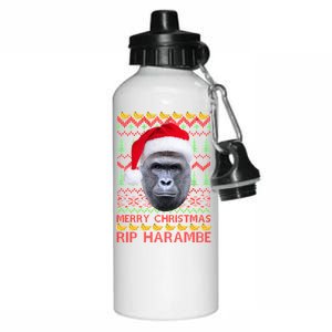 RIP Harambe Merry Ugly Christmas Sweater Aluminum Water Bottle