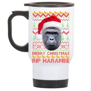 RIP Harambe Merry Ugly Christmas Sweater Stainless Steel Travel Mug