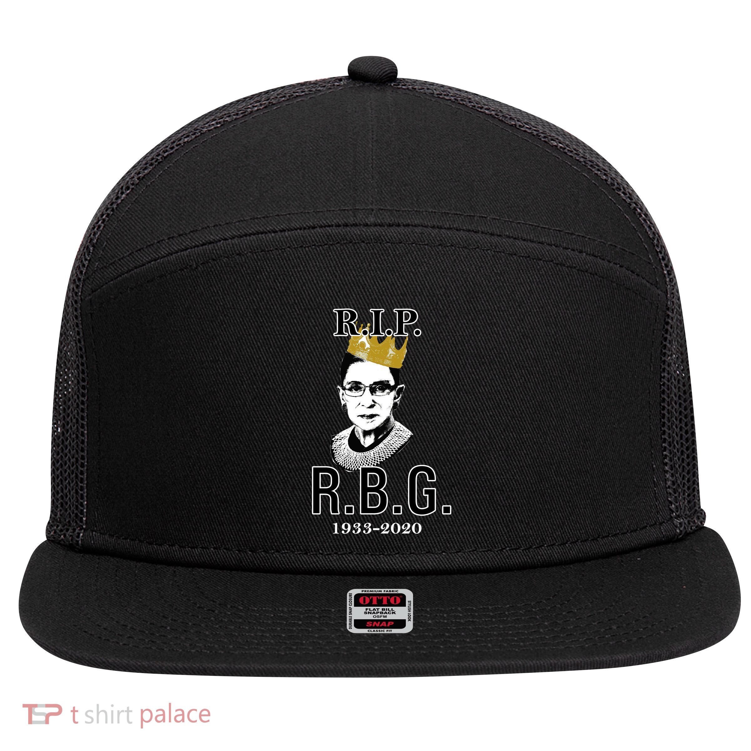 RIP Notorious RBG Ruth Bader Ginsburg 1933-2020 7 Panel Mesh Trucker Snapback Hat