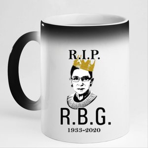 RIP Notorious RBG Ruth Bader Ginsburg 1933-2020 11oz Black Color Changing Mug