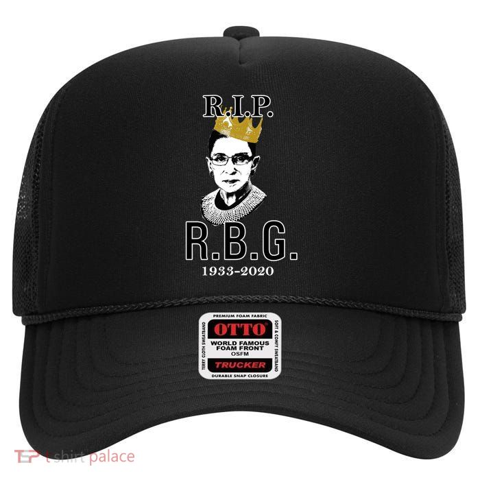 RIP Notorious RBG Ruth Bader Ginsburg 1933-2020 High Crown Mesh Back Trucker Hat