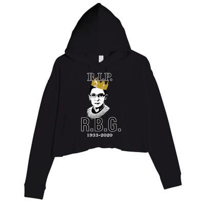 RIP Notorious RBG Ruth Bader Ginsburg 1933-2020 Crop Fleece Hoodie