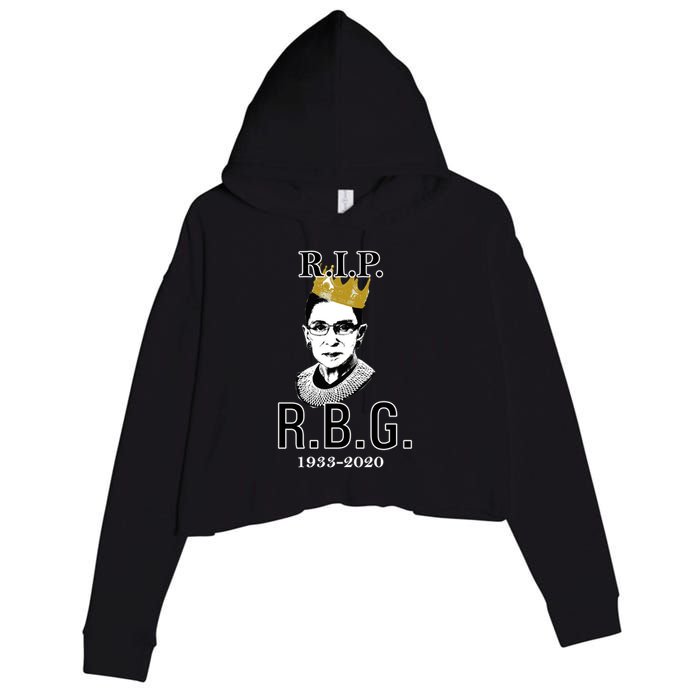 RIP Notorious RBG Ruth Bader Ginsburg 1933-2020 Crop Fleece Hoodie