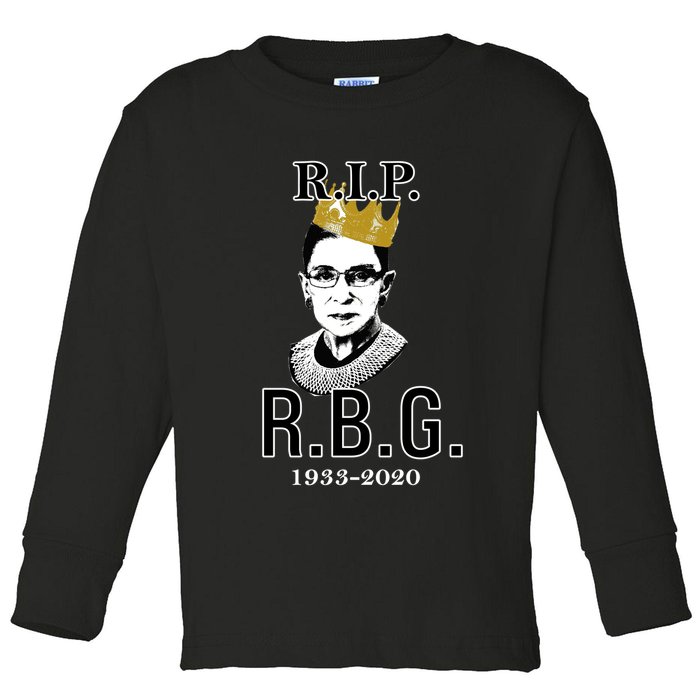 RIP Notorious RBG Ruth Bader Ginsburg 1933-2020 Toddler Long Sleeve Shirt